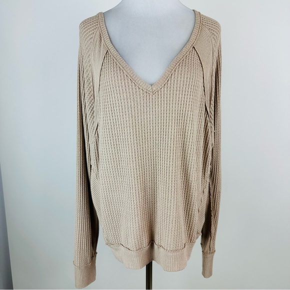 Free People We The Free Santa Clara Thermal Long Sleeve Tee Medium - Picture 2 of 14